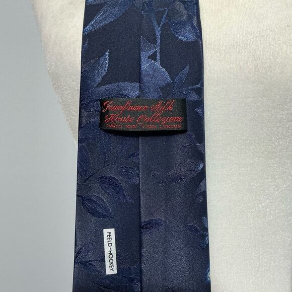 Gianfranco Black Silk Neck Tie Field Hockey - Picture 3 of 5